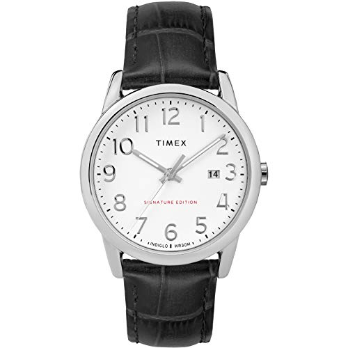 Timex Men's Easy Reader Leather Strap 38mm Wa…