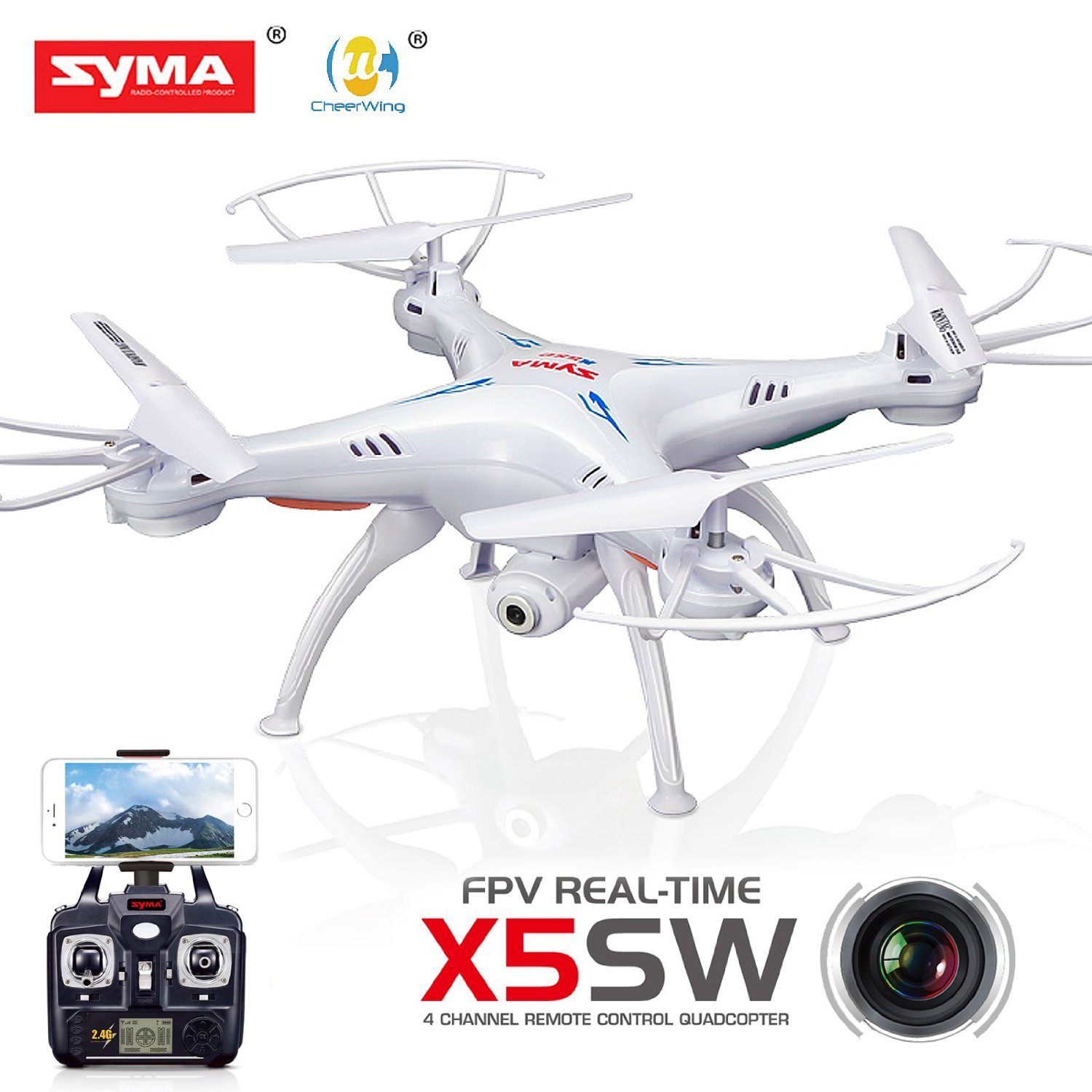 Syma X5SW-1 /X5SW FPV HD Camera WIFI Drone Ex…