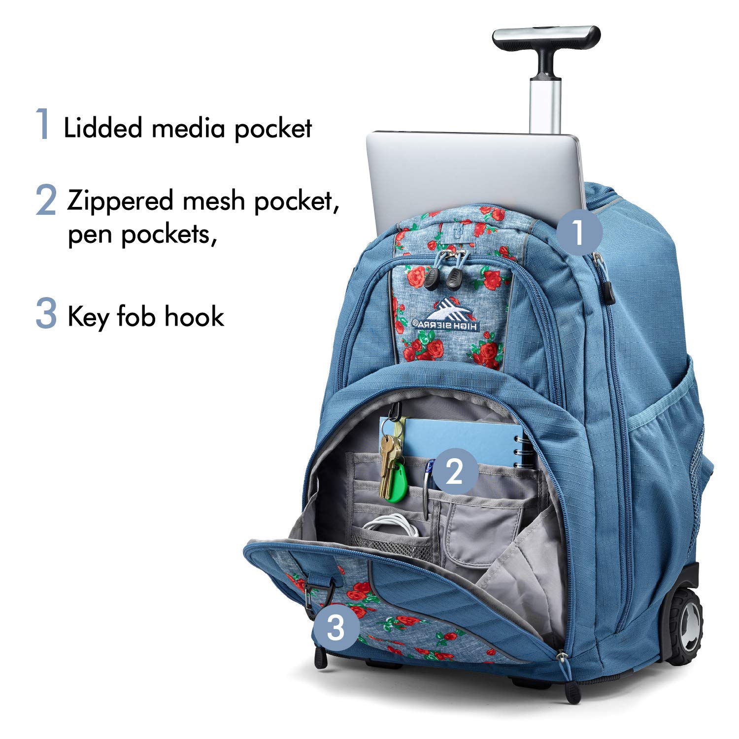 High Sierra Freewheel Wheeled Laptop Backpack…