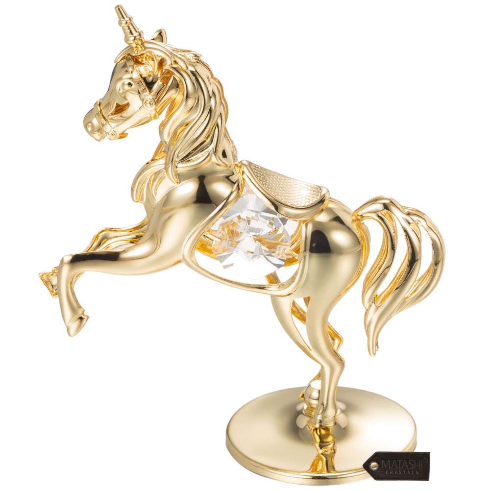 Matashi 24K Gold Plated Crystal Studded Unico…