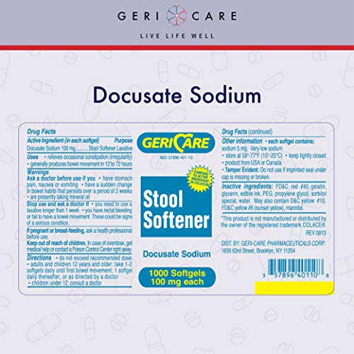 Docusate Sodium Stool Softener By Geri-Care |…