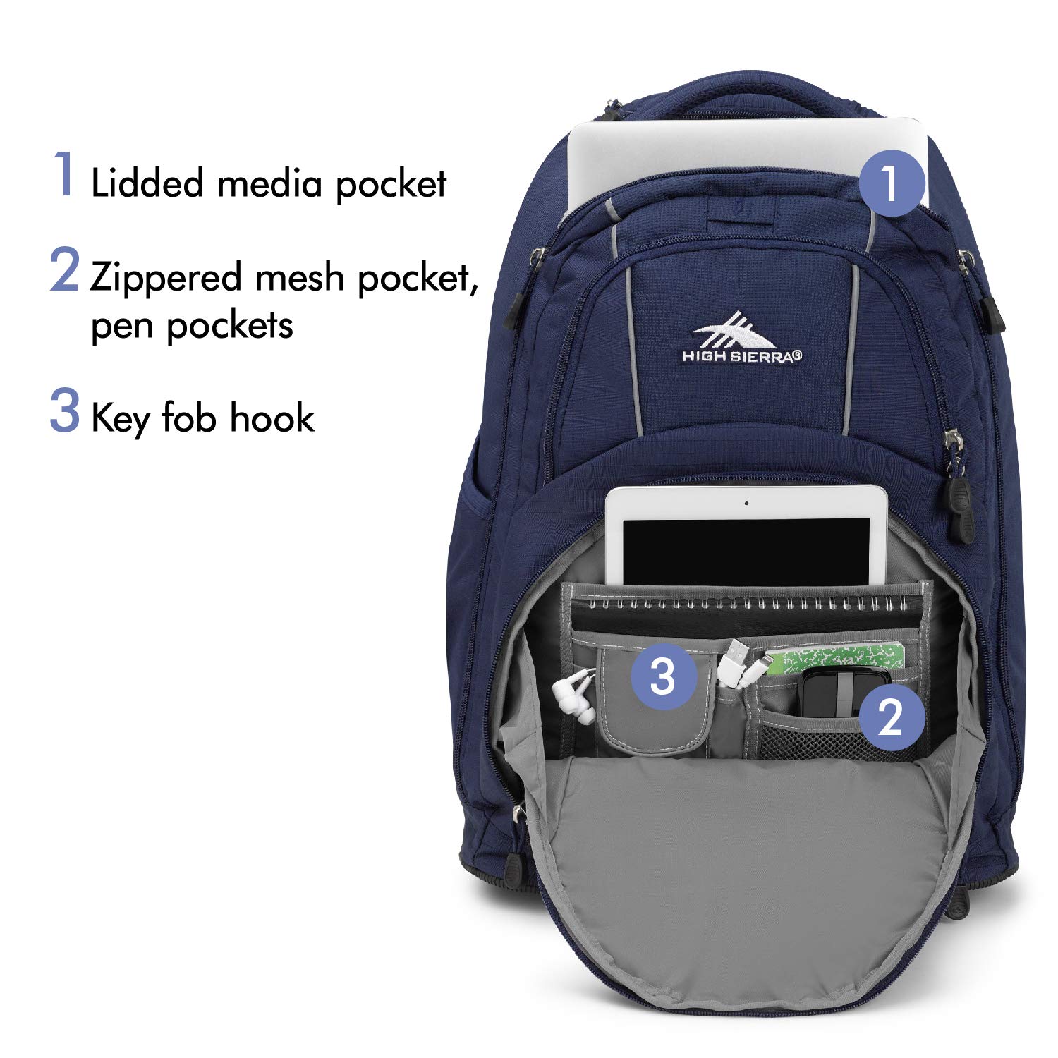 High Sierra Freewheel Wheeled Laptop Backpack…
