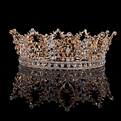 FUMUD Bridal Jewelry Baroque Tiara Crown Wome…