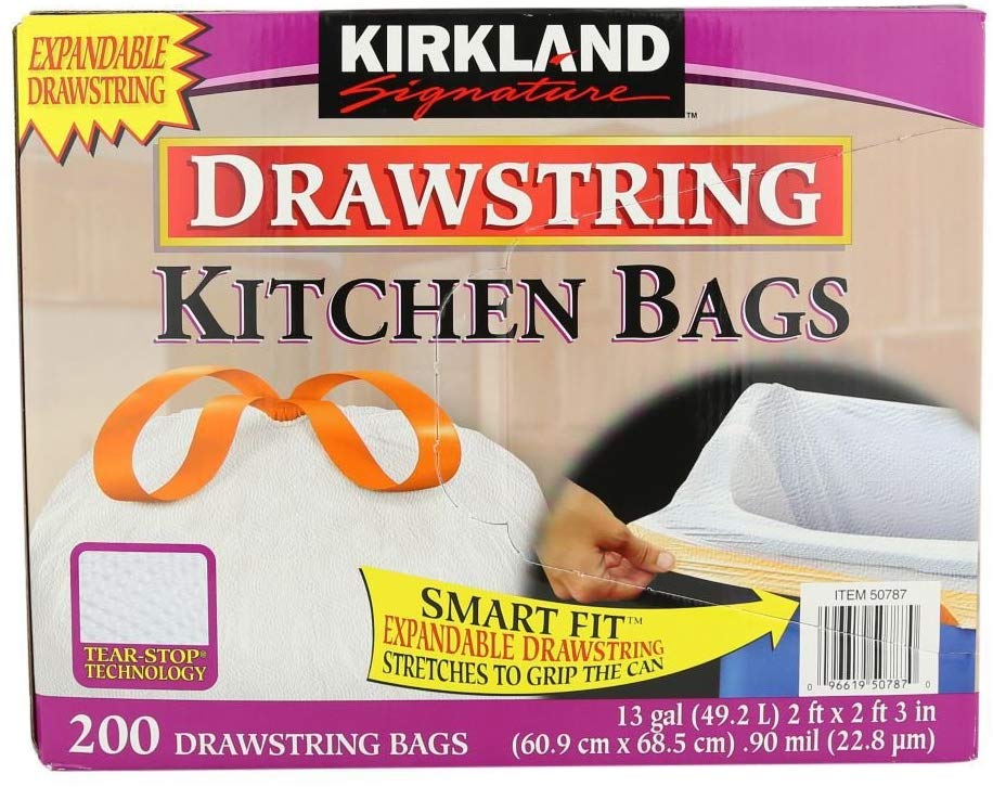 Kirkland Signature Drawstring Kitchen Trash B…
