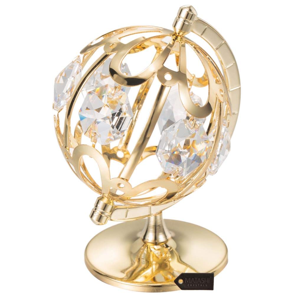 Matashi 24K Gold Plated Crystal Studded Spinn…