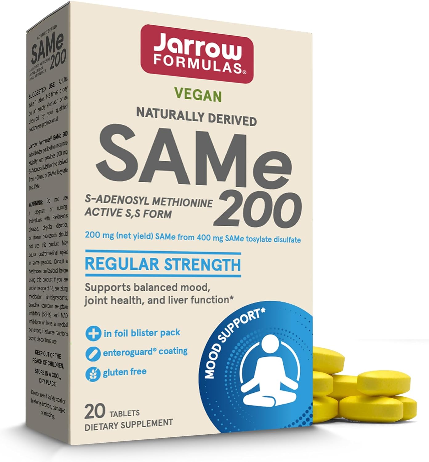 Jarrow Formulas SAMe 200 mg - 20 Tablets - Hi…
