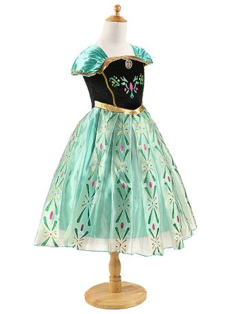 DaHeng Girls Princess Green Anna Fancy Dress Costume