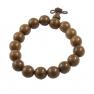 Buddhist Brown 11mm Diameter Wooden Beads Elastic Bracelet