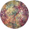 Safavieh Monaco Collection MNC225D Modern Abstract Watercolor Pink and Multi Round Area Rug (6'7&quo