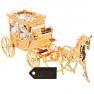 24K Gold Plated Crystal Studded Horse Drawn Carriage Ornament by Matashi