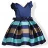 Girls Kids Floral Ruffles Flower Dress Ball Gown Party Formal Dresses simple frock 7-8 Y Navy blue