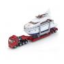 LINGLING Alloy Engineering Car Model Toy Heavy-Duty Transport Vehicle with Yacht Children Alloy Engi