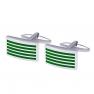 Salutto Men s Five Green Striped Cufflinks with Gift Box