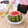 Extra Large Watermelon Slicer Comfort Silicone Handle,Home Stainless Steel Fruit Slicer Cutter Peele