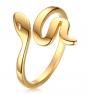 SAINTHERO Women's Fashion Snake Statement Bands Adjustable Stainless Steel Gold Tone Wedding Engagem
