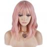 RightOn 14 Inches Women Girl s Short Curly Charming Synthetic Wig with Air Bangs Wig Cap and Comb In