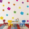 Primary Color Flower Wall Decals for Girls Room Multipl