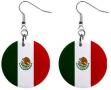 Mexico Flag Button Earrings