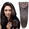 18" Clip in Remy Human Hair Extensions Dark Brown(