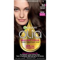 Garnier Olia Ammonia Free Permanent Hair Color, 100 Percent Gray Coverage (Packaging May Vary), 5.0 