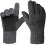 Oryer Men s Winter Gloves Warm Wool Knitted Mittens Col
