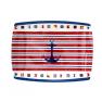 Anchor and Flags 12" Rounded Rectangle Plate Melamine Serving Tray Coastal Nautical Decor