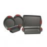 Rachael Ray Yum-o! Nonstick Oven Lovin' Bakeware Set, Gray with Red Handles. 5-Piece Set