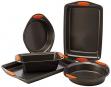 Rachael Ray Oven Lovin  Non-Stick 5-Piece Bakeware Set, Orange