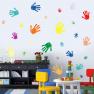 Wall Decals for Kids Colorful Handprint Stickers Primary Color Nursery Wall Decor Art for Bedroom Pl