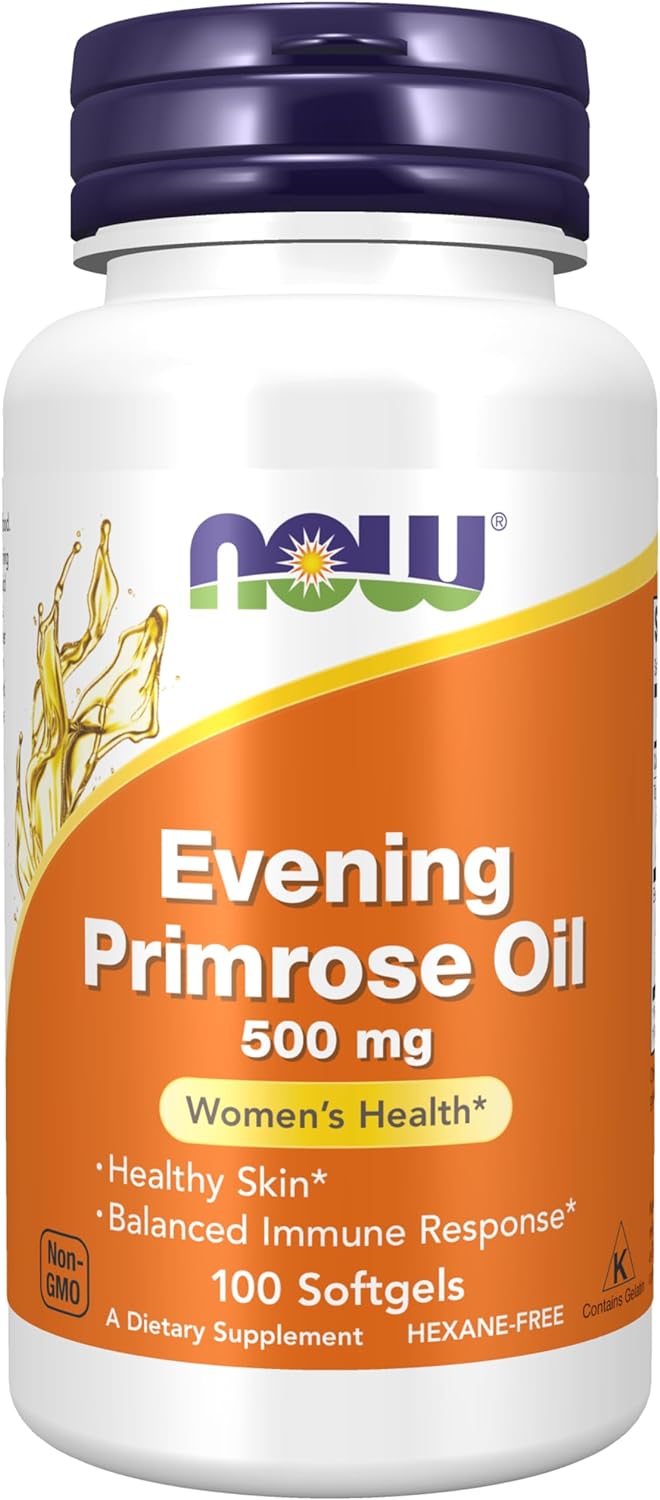 NOW Supplements, Evening Primrose Oil 500 mg with Naturally Occurring GLA (Gamma-Linolenic Acid), 10