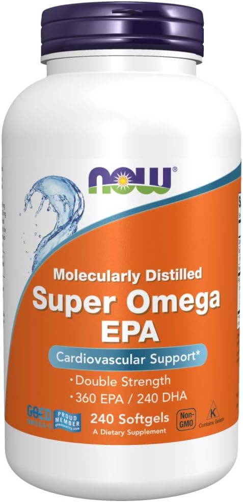 NOW Supplements, Super Omega EPA, 360 EPA / 240 DHA, Molecularly Distilled, Cardiovascular Support*,