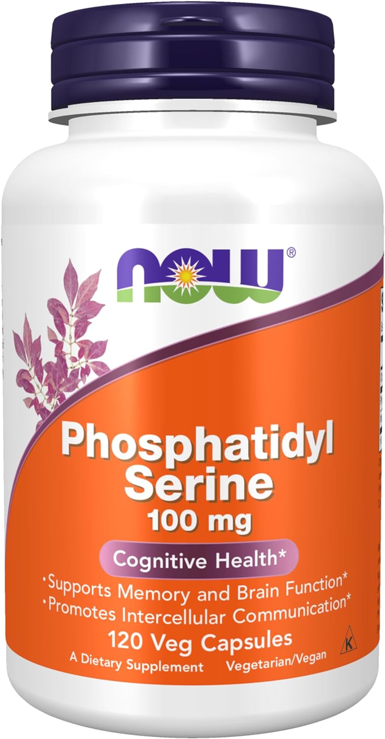 NOW Supplements, Phosphatidyl Serine 100 mg with Phospholipid compound derived from Soy Lecithin, 12