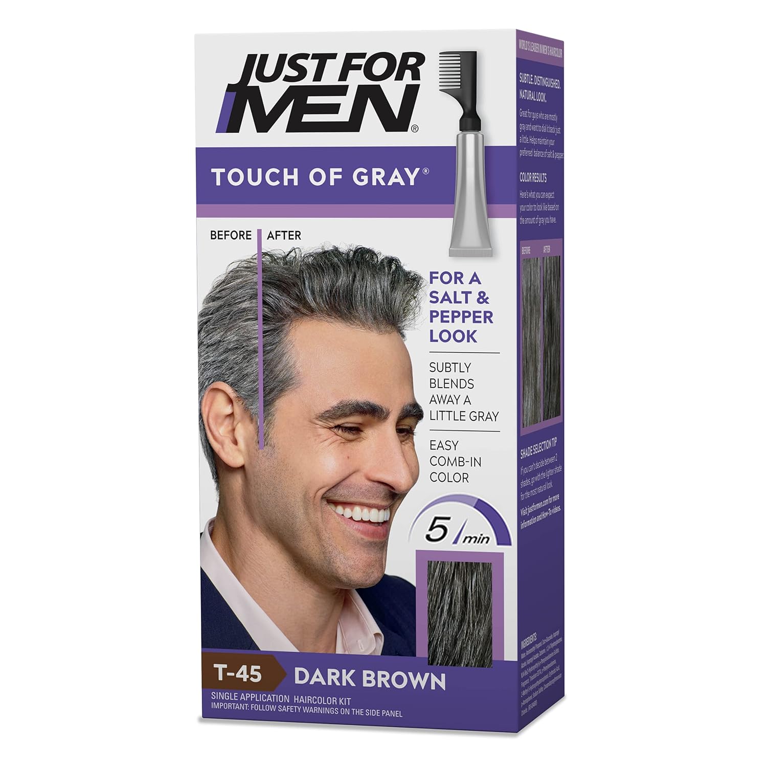 Just For Men Dark Brown Hair Color Mens Kit with Comb A