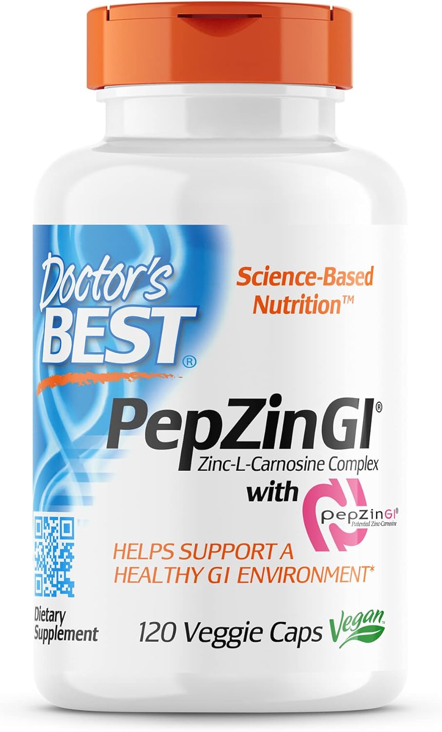 Doctor's Best Zinc Carnosine Complex with PepZin GI, 120 Veggie Caps, 120 Count