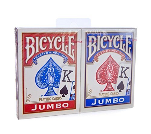 Bicycle Jumbo Index Rider Back Playing Cards, Red and B