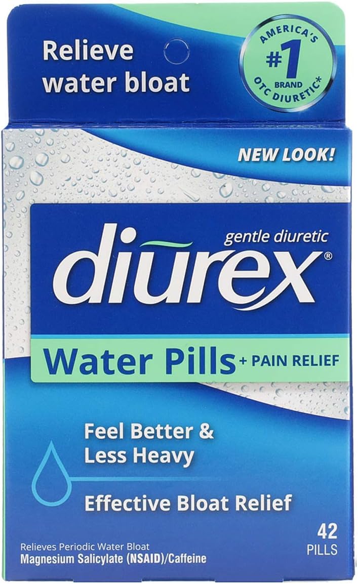 Diurex Water Pills + Pain Relief - Relieve Water Bloat, Cramps, & Fatigue - 42 Count