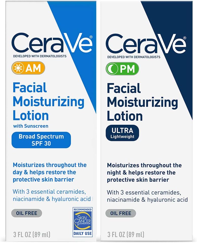 CeraVe Facial Moisturizing Lotion 3oz. AM/PM Bundl…