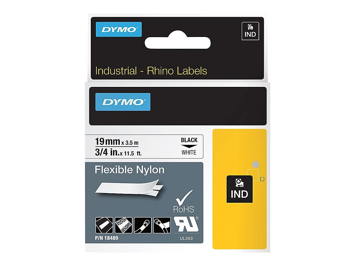Dymo 18489 Rhino Flexible Nylon Label Ta…
