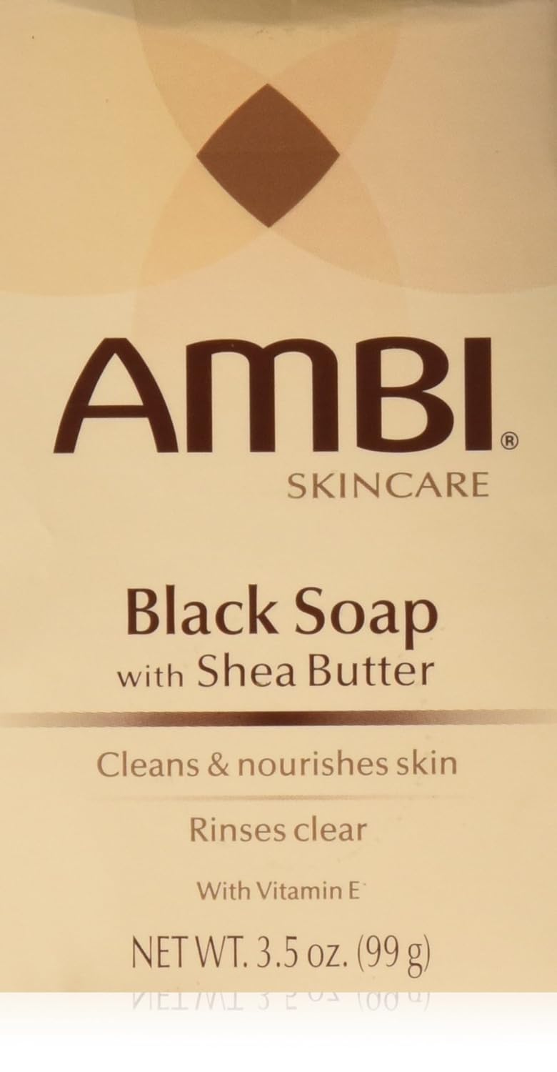 Ambi Skincare Black Soap with Shea Butter, 3.5 Oz (Pack