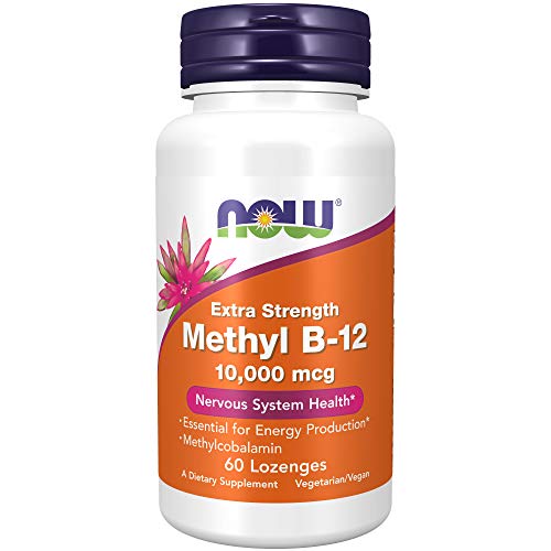 NOW Supplements, Methyl B-12 (Methylcobalamin) 10,000 mcg, Nervous System Health*, 60 Lozenges