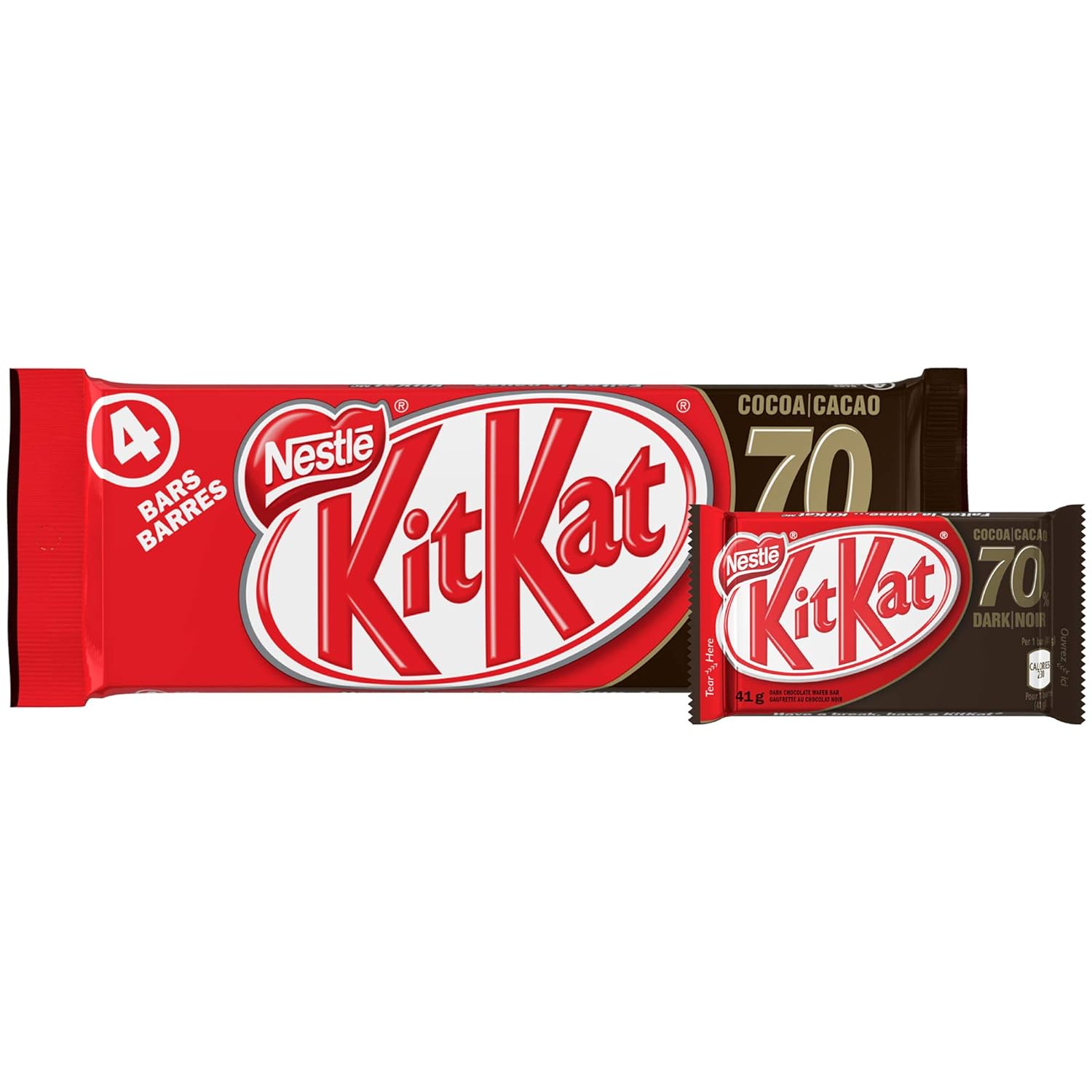 KIT KAT 4 Finger Dark 70%, 4x41g, Multipack