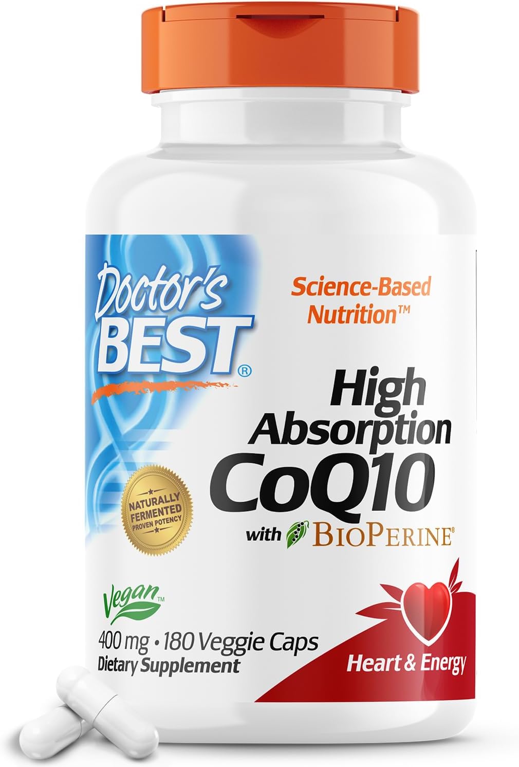 Doctor's Best High Absorption CoQ10 with BioPerine, Heart Health & Energy Production, Naturally 