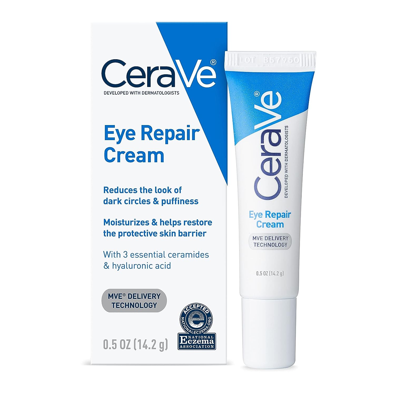 CeraVe Eye Repair Cream | 0.5 Ounce | Eye Cream for Dar