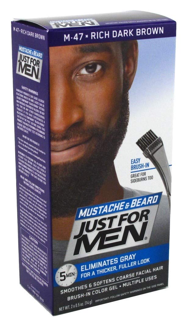 Just For Men Brush In Color Mustache & Beard Dark Brown 2 pk