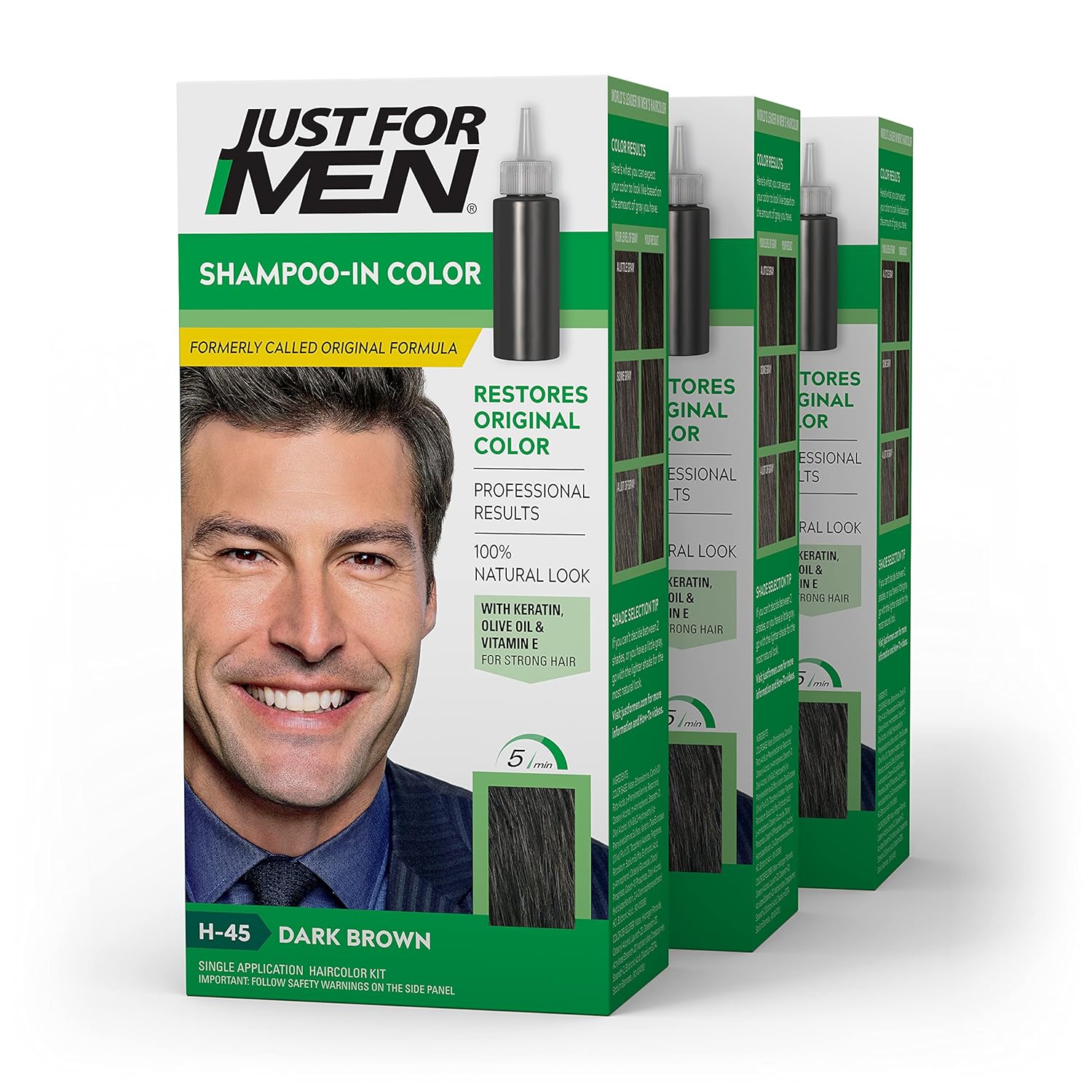 Just For Men Original Formula Men's Hair Color Dark Brown Pack of 2