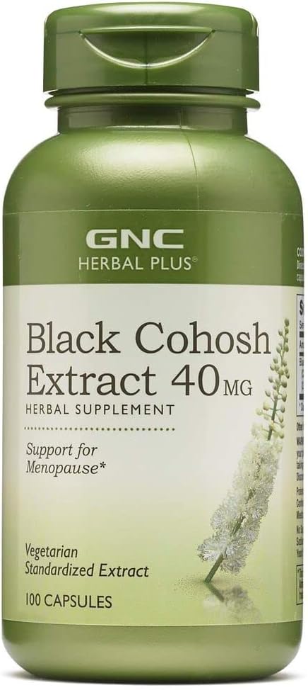 GNC Herbal Plus Black Cohosh Extract 40mg,100 Capsules Support for Menopause
