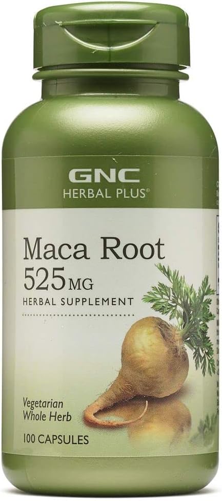 GNC Herbal Plus Maca Root 525mg, 100 Capsules, Supports Vitality