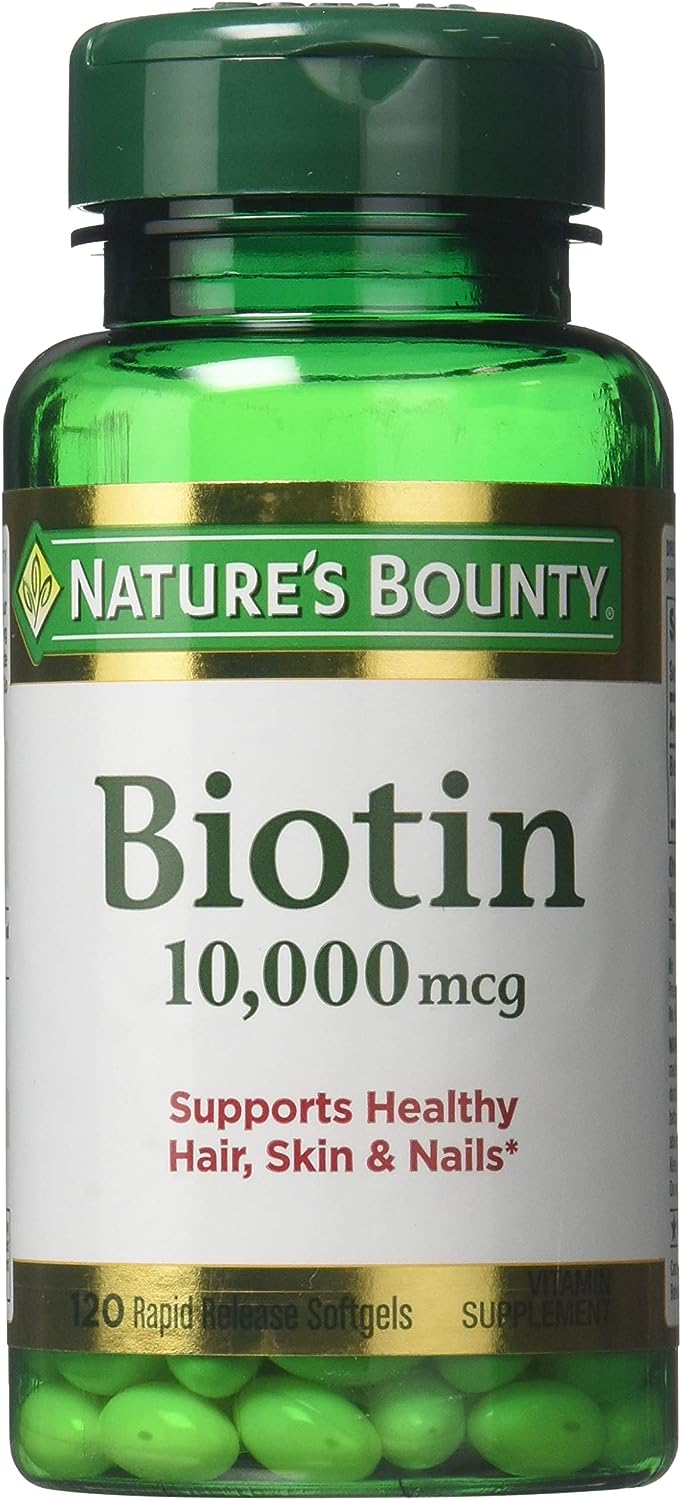 Natures Bounty Biotin 10,000 mcg, Rapid Release Softgels 120, Pack of 2