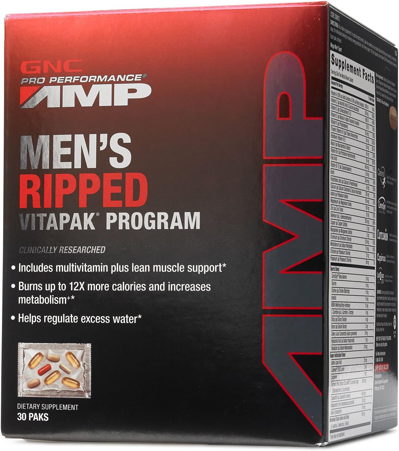 GNC Pro Performance AMP Mens Ripped Vitapak Program, 30 paks