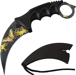 Stainless Steel Camping Hunting Knife Tactical Knife Karambit --Fixed Blade --With Rope (mutil color